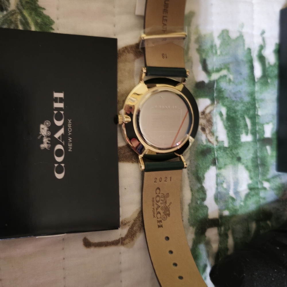 Coach Green Leather Strap Watch Brand New. By New York - Picture 3 of 12